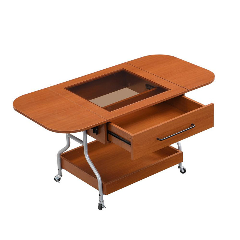 Modern Rectangular Extendable and Folding  Coffee Table with Wheels