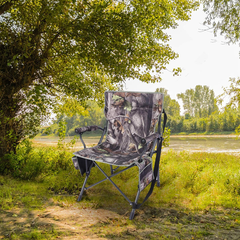 Chaise de camping pliante surdimensionnée avec poche latérale et chaise de camping robuste