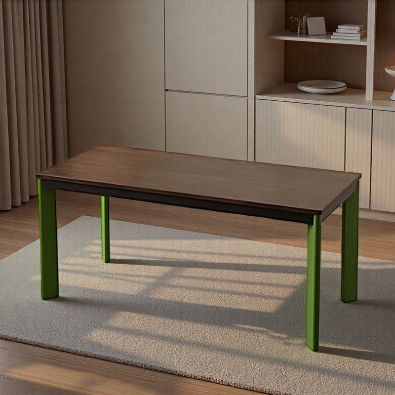Bureau en chêne rouge et bureau d'ordinateur de qualité unique, H 29,52 po x l 70,86 po x P 35,43 po, Vert
