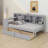 Wooden L-Shape Daybed With Storage Cabinets And Storage Drawers,Multi-Functional Bed With Study Desk-1957261262-1957261263