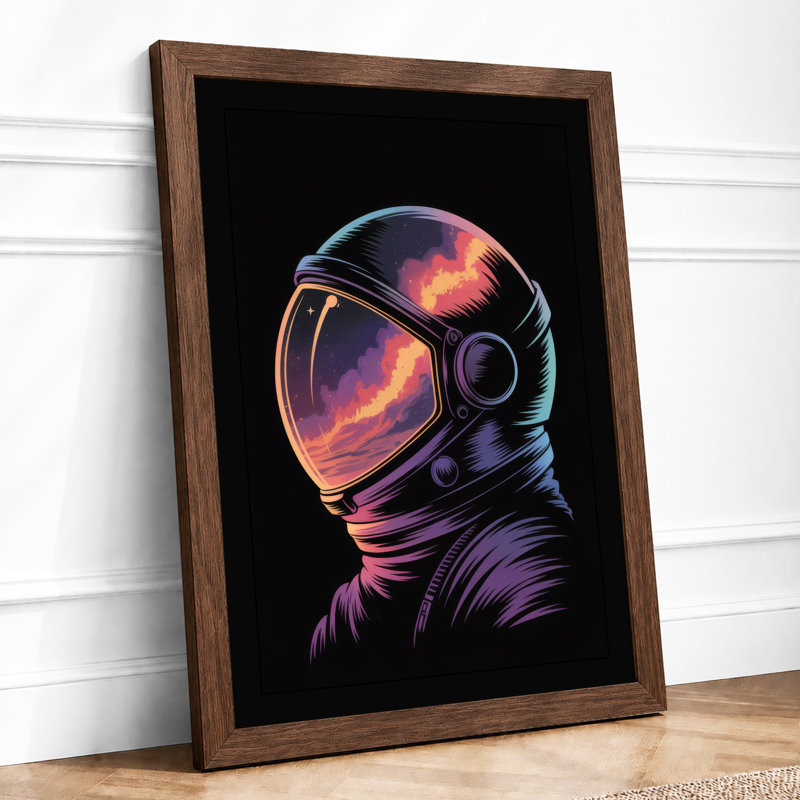 Cosmic Visor Modern - Framed Print, A3 - 42.0 x 29.7 cm, Walnut