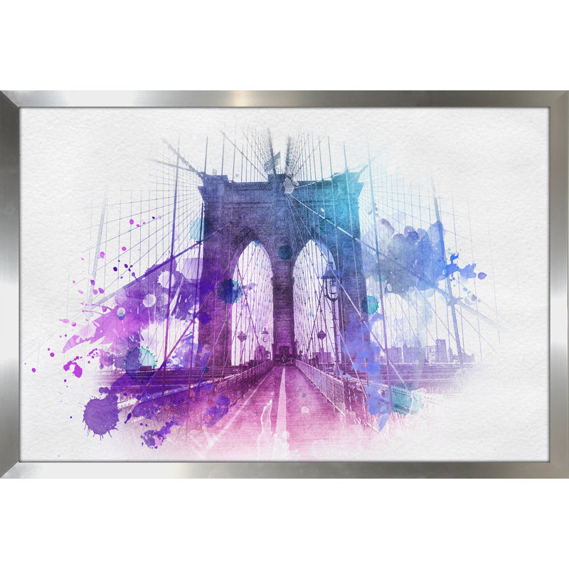 « brooklyn bridge », impression encadrée, H 35,5 po x l 51,5 po x P 0,75 po