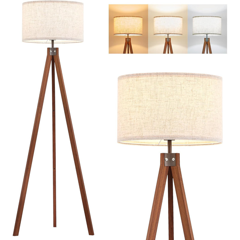 Lampe trépied Nordic Wood, Poli