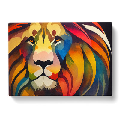 Lion Watercolour Vol.1 Abstract - Wrapped Canvas