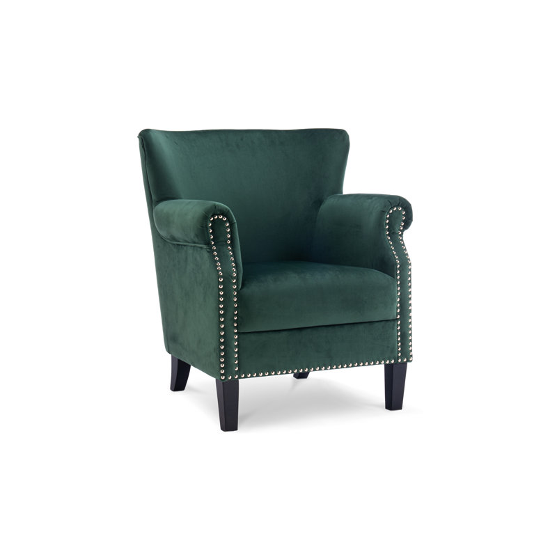 Lincroft Upholstered Wingback Chair, Bottle Green