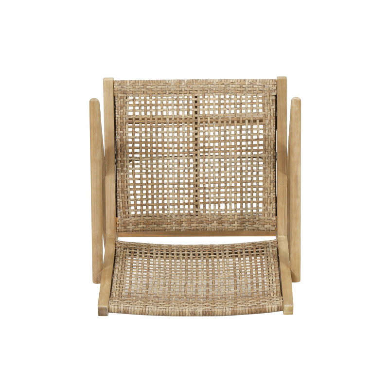 2 chaises d'extérieur en bois avec doublure - brun style transitionnel 2 et