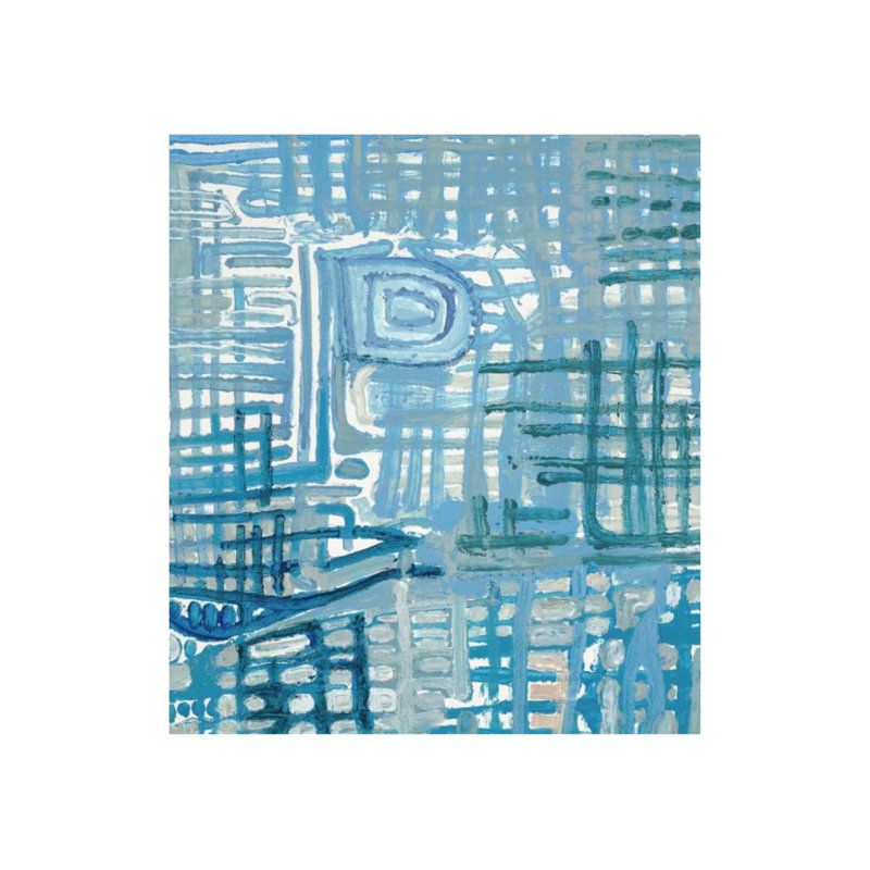 Cerulean Lines par Sara Brown - Impression sur toile, Couche de verre, H 53 po x l 47 po
