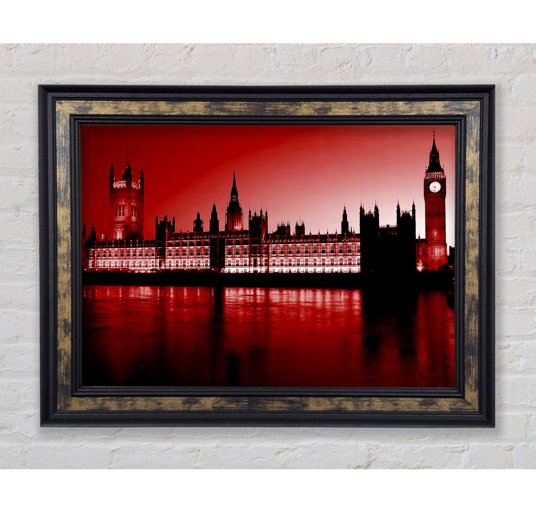 London Houses Of Parliament Rot - Einzelner Bilderrahmen Kunstdrucke