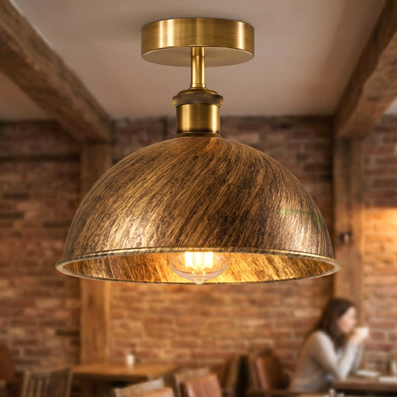 Semi Flush Mount, Brushed Brass