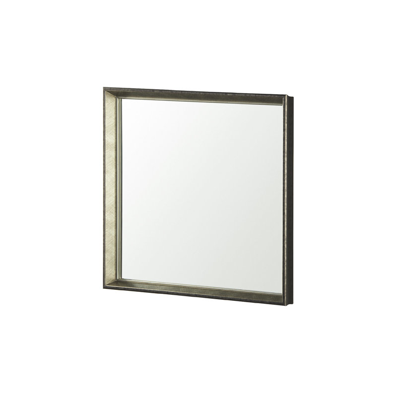 Miroir en bois manufacturé étain, 26 po x 26 po, Carrée