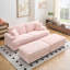 Canapé 3 places doux et confortable avec deux repose-pieds mobiles-107788588-121256553