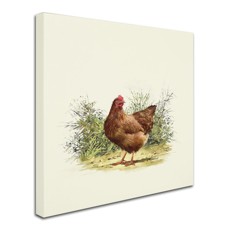 Armand 'Hen' Print on Canvas, 35" H x 35" W x 2" D