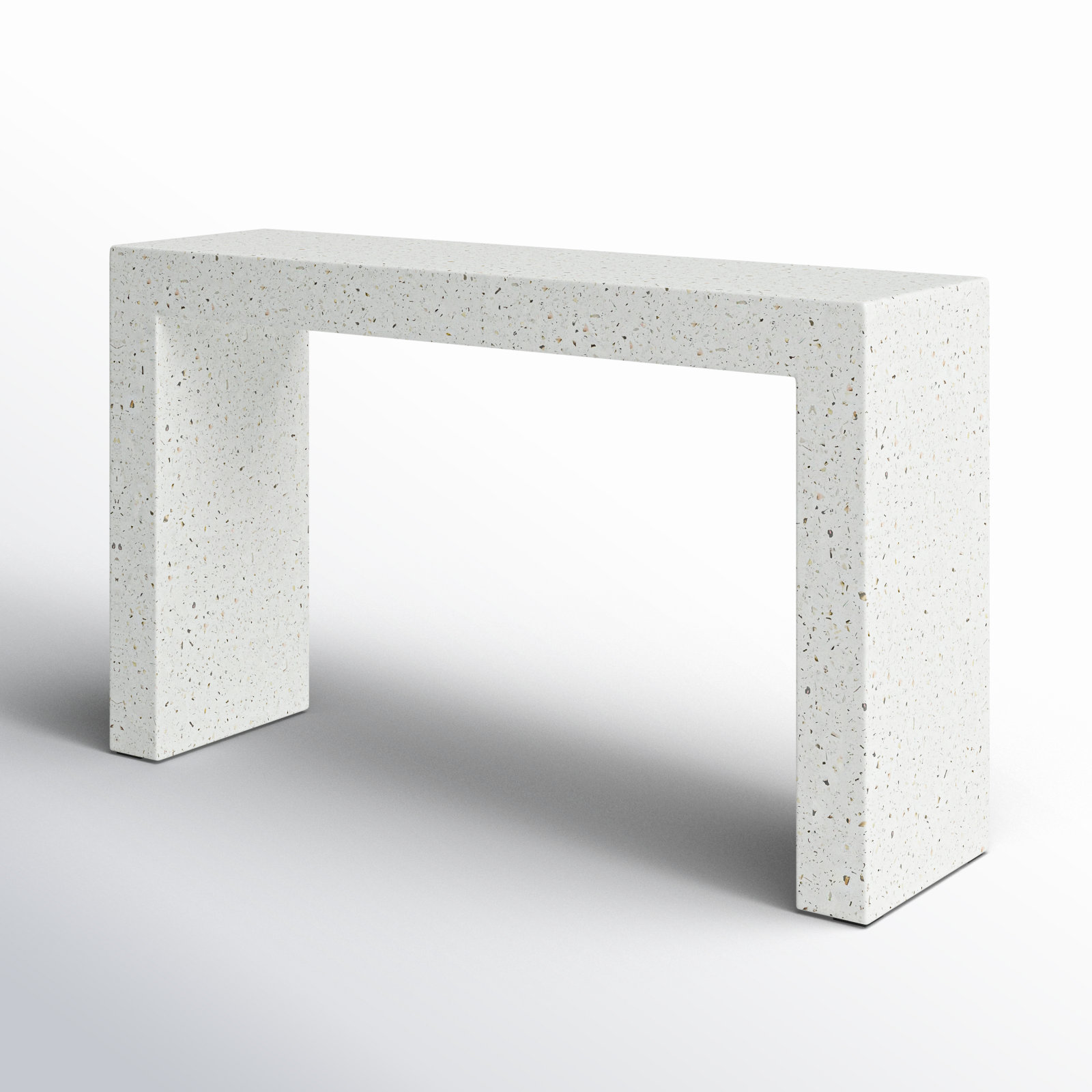 Kareen 55'' Console Table, Ivory Terrazo