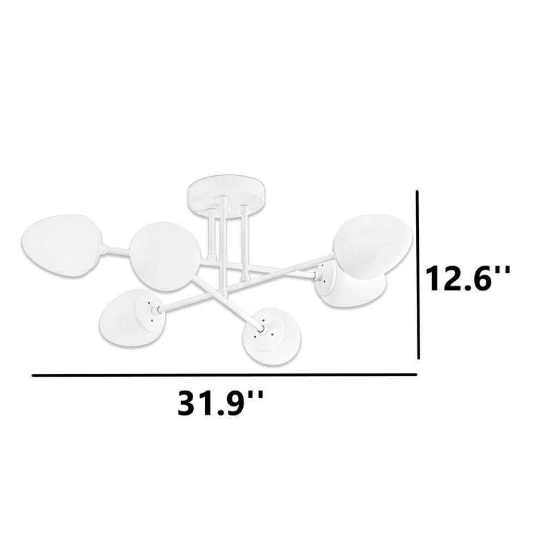 Lustre 6 lumières, Blanc