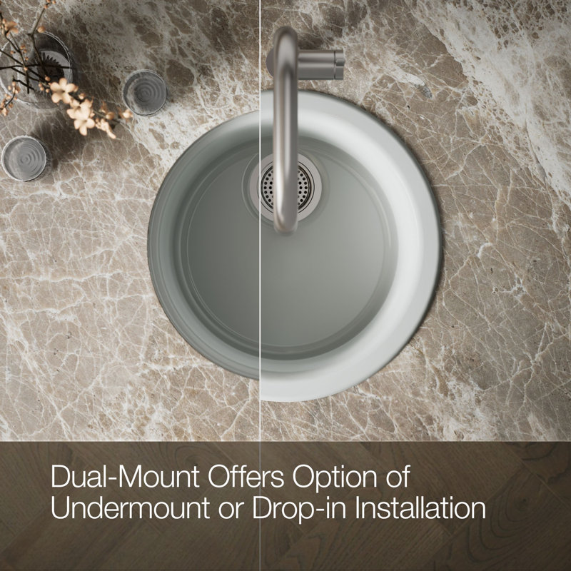 Porto Fino™ Top-Mount/Under-Mount Bar Sink, Ice Grey