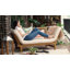  Lit de jour d'extérieur en teck de 79 po de largeur avec coussins SunbCushions-1644937971