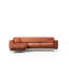 Canapé-lit d'angle Cinnamon, structure en bois de hêtre et en carton, 113,0 po x 66,5 po x 33,5 po | Tissu 100% polyester, 2 coussins fixes (18,0 x 18,0 pouces) | Pieds en métal doré, design glamour moderne, confort et style combinés-1924274395-1924274393