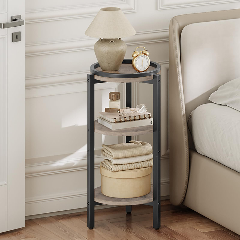 Petite table d'appoint ronde à 3 niveaux, Grège