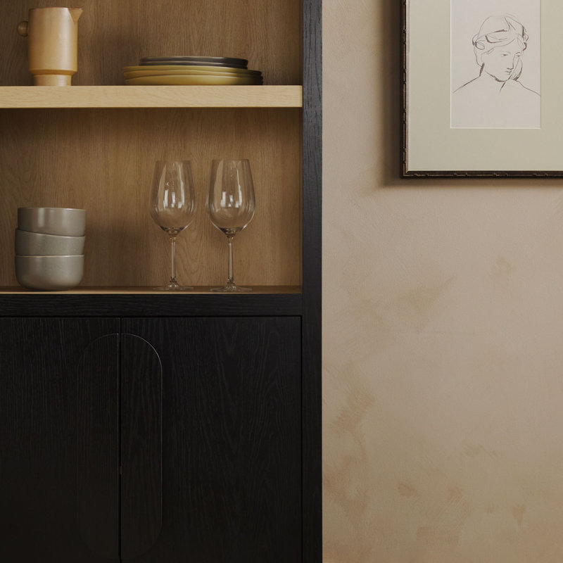Red Barrel Studio® Sitarski Modern Arched Bookcase with Statement Cabinet & Reviews | Wayfair