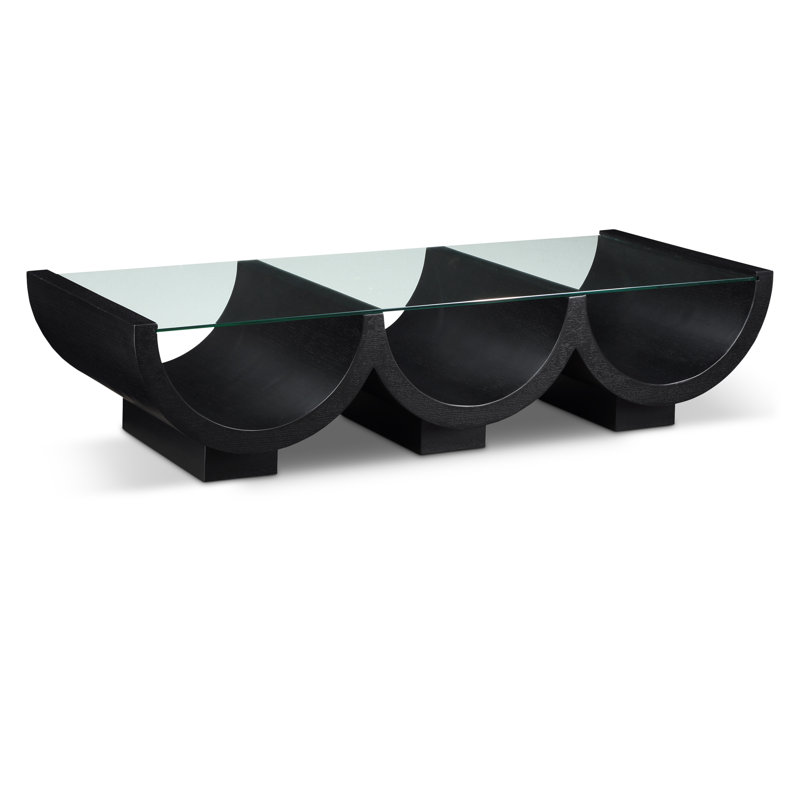 Caputto Glass Top Coffee Table, Black