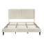 Structure de lit très grand avec tête de lit tapissier à dossier haut de 55,5 po, support à lattes Boucle Fabric12, panneaux latéraux épaissis, pieds en bois massif, aucun sommier tapissier requis (beige)-1975664325-1975664330