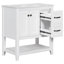 Meuble-lavabo de 30 po sans comptoir, base de meuble seulement, meuble-lavabo avec tiroir multifonctionnel, blanc