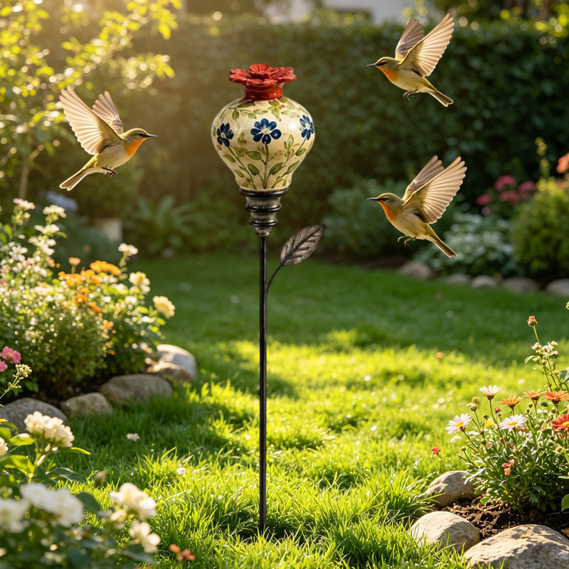 Piquet de jardin rétro avec colibris, C