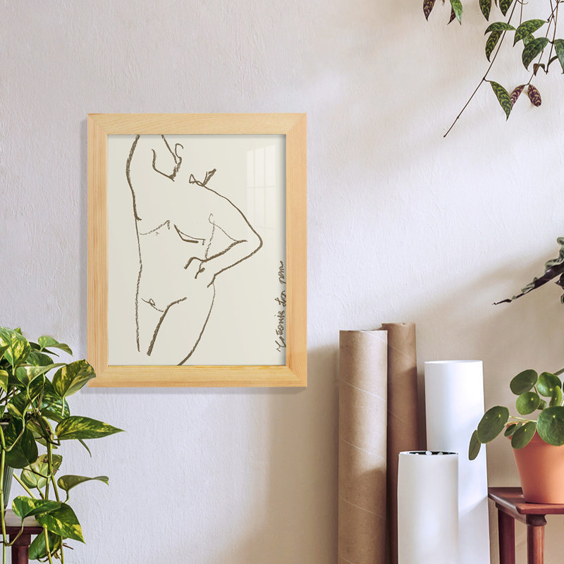 Toi et moi II - imprimé, H 11 po x l 9 po x P 1 po, Encadré naturel