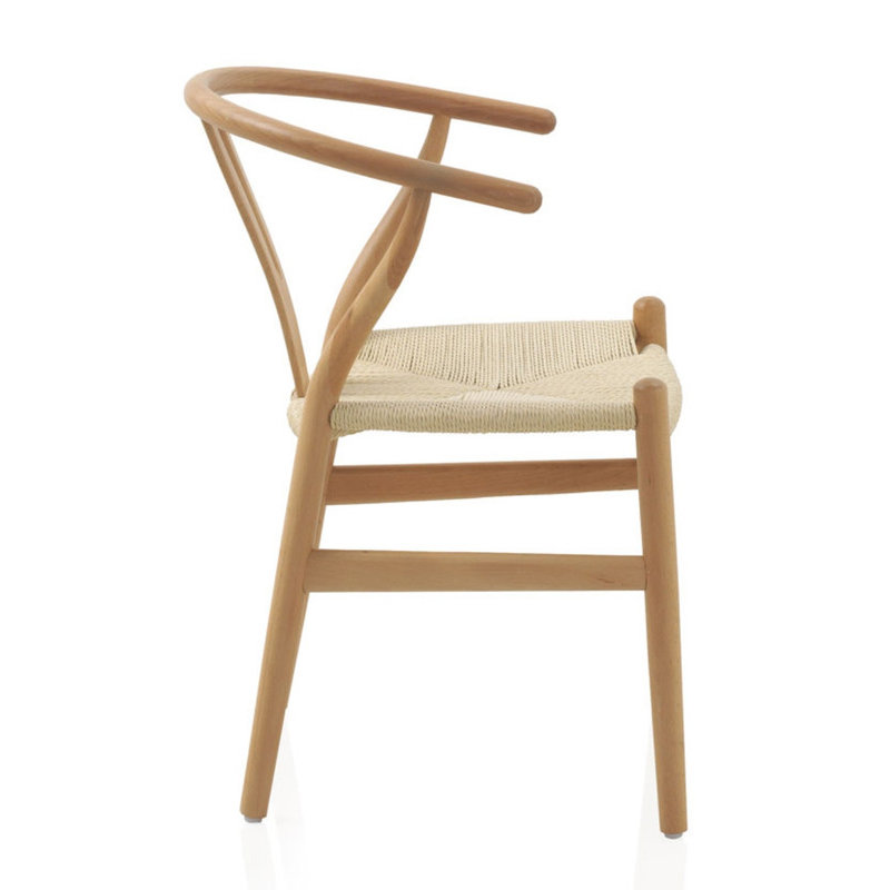 Brizendine 43cm H Solid Wood Wishbone Armchair in Natural