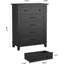 Commode pour la chambre à coucher 5, commode verticale de 41,3 po de hauteur avec grand rangement-391234554