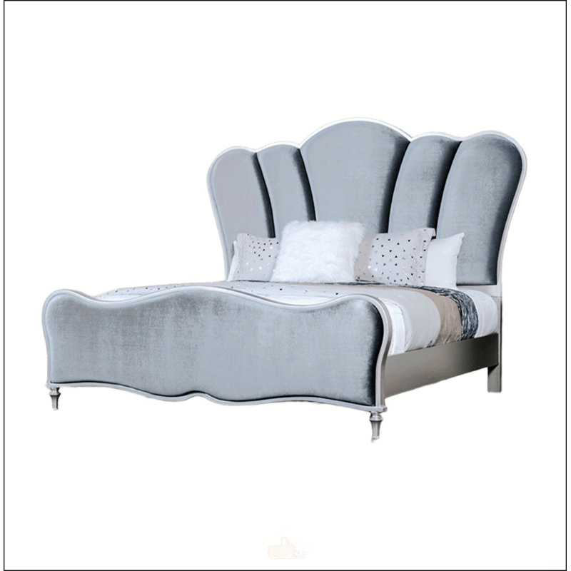 Très grand lit Glam, Argent, Grand lit