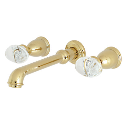 Kingston Brass Krystal Onyx Two-Handle 3-Hole Wall Mount Bathroom Faucet