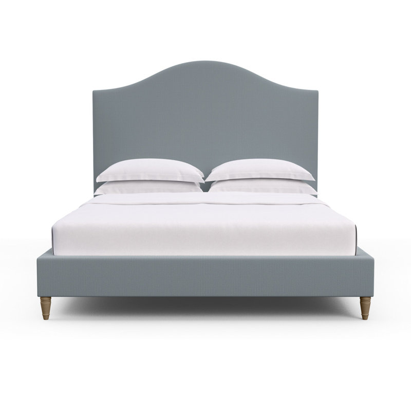 Montague Upholstered Bed, Full, Plush Velvet Haze, Natural
