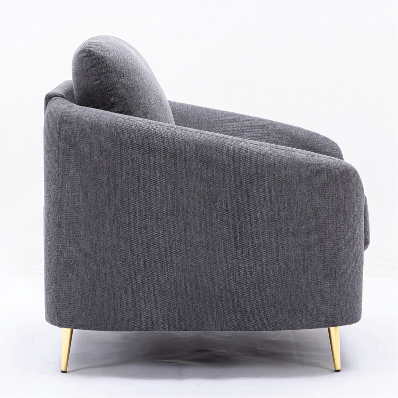 Fauteuil d'appoint gris à dossier lâche