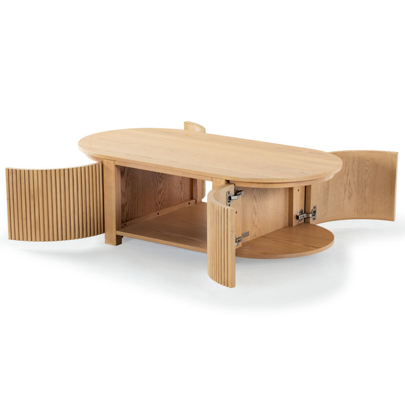 Table basse Christy Reeded, Chêne