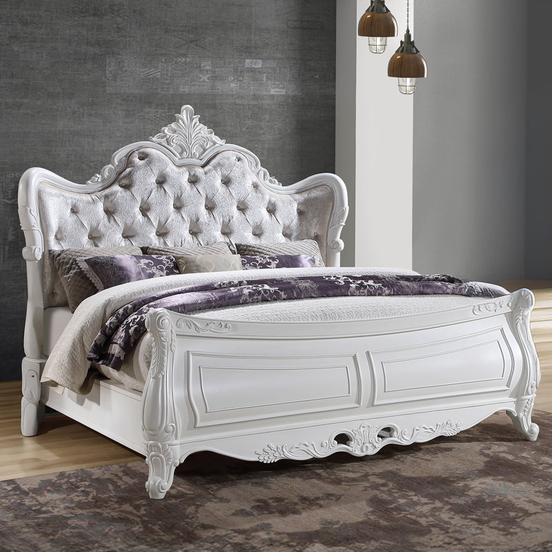 Jaria Queen 3PC Bedroom Set White, Queen, 3 Pcs: Bed, 2 Nightstands
