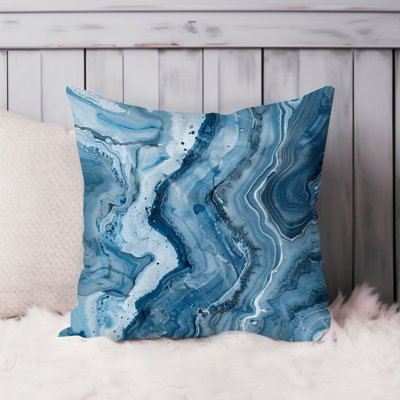 Abstract Blue Marble Crystal Geode II Modern