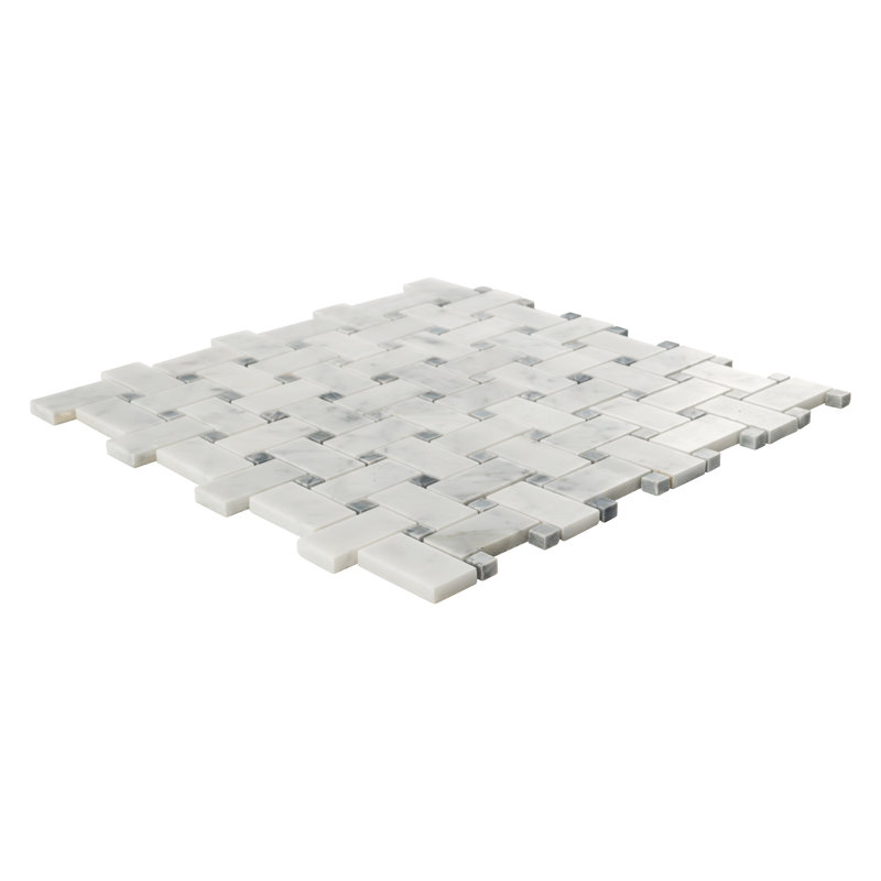 Carrara White Weave 12 in. x 12 in. Honed Marble Mosaic Floor and Wall Tile