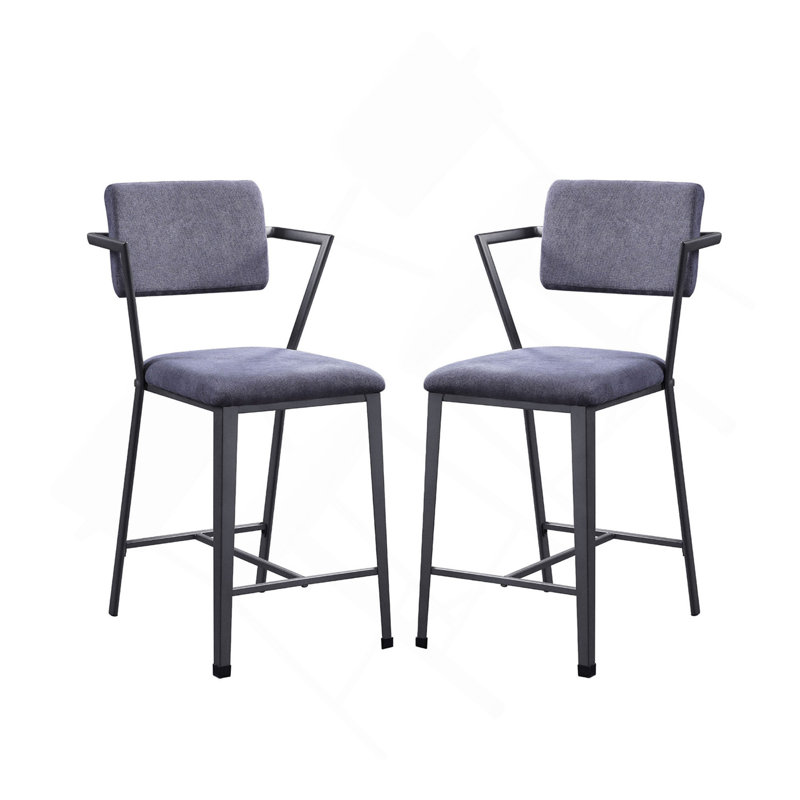 Ensemble de 2 chaises à hauteur de comptoir avec structure en métal