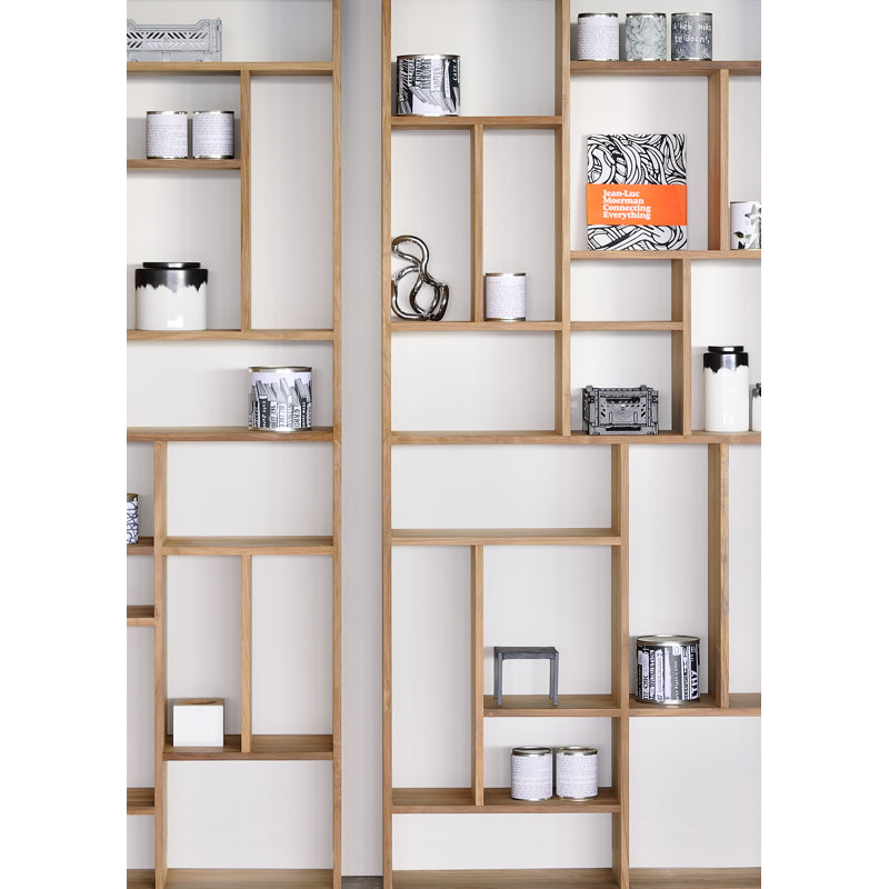 M Solid Wood Geometric Bookcase