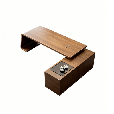 Ensemble de table de bureau de bureau en forme de L 102,36 po