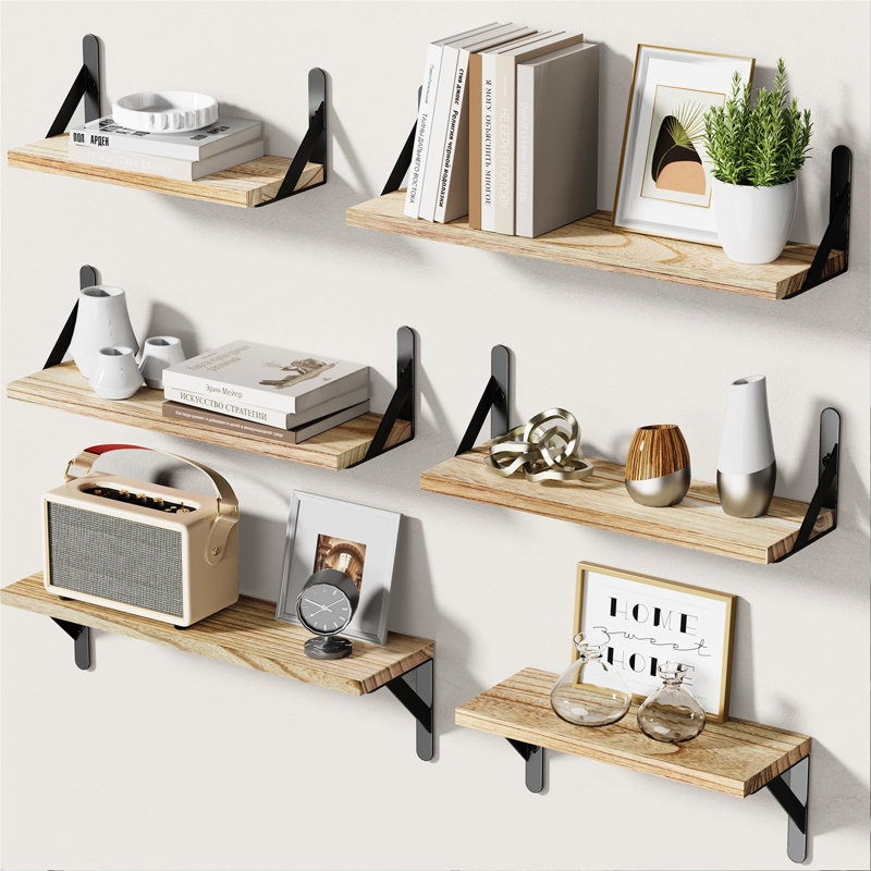 Anabal Floating Shelf, Brown/White/Pink