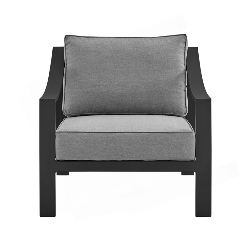 Chaise d'extérieur en aluminium noir et gris foncé Koda