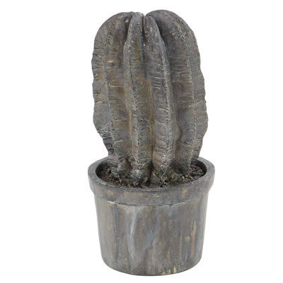 Sculpture Cybil rustique en cactus avec pot