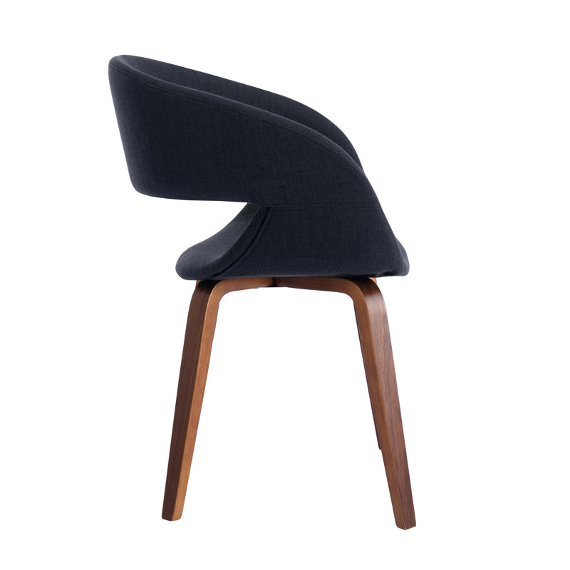 Cachan Fabric Dining Chair with Beechwood Legs, Black