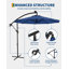 10 ft offset patio umbrella, with solar lights-661793805