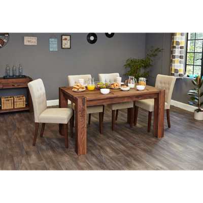 Angeliq Walnut Solid Wood Dining Table
