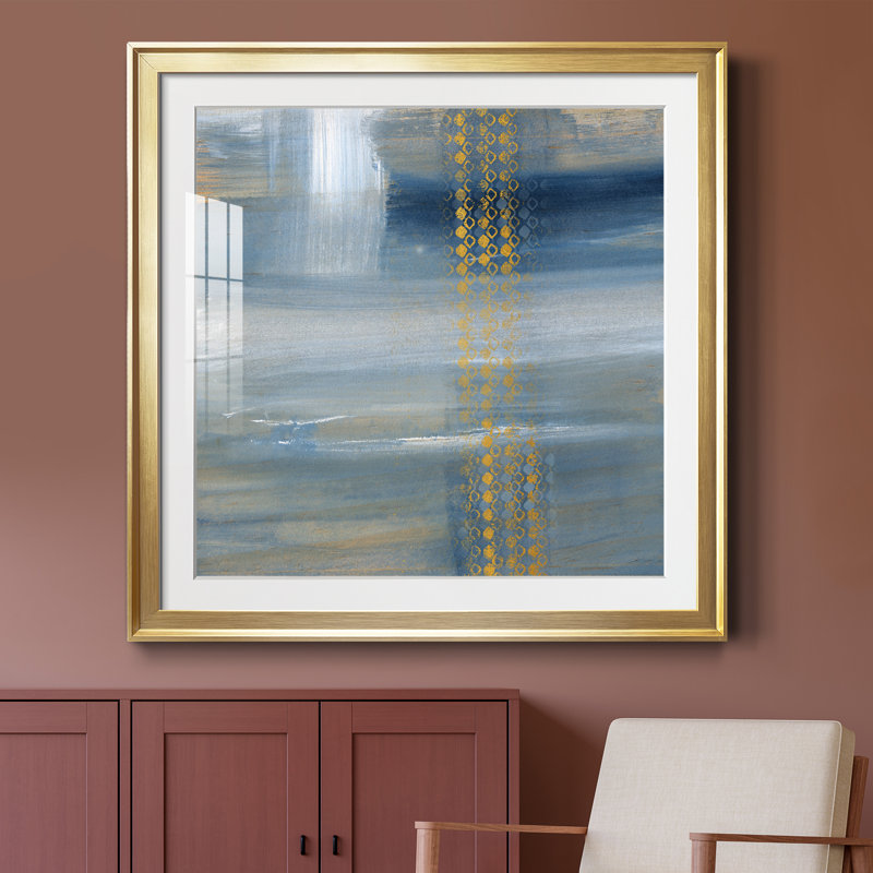 Touching the Sky II - Peinture encadrée, Cadre doré, H 30,5 po x l 30,5 po x P 1,5 po