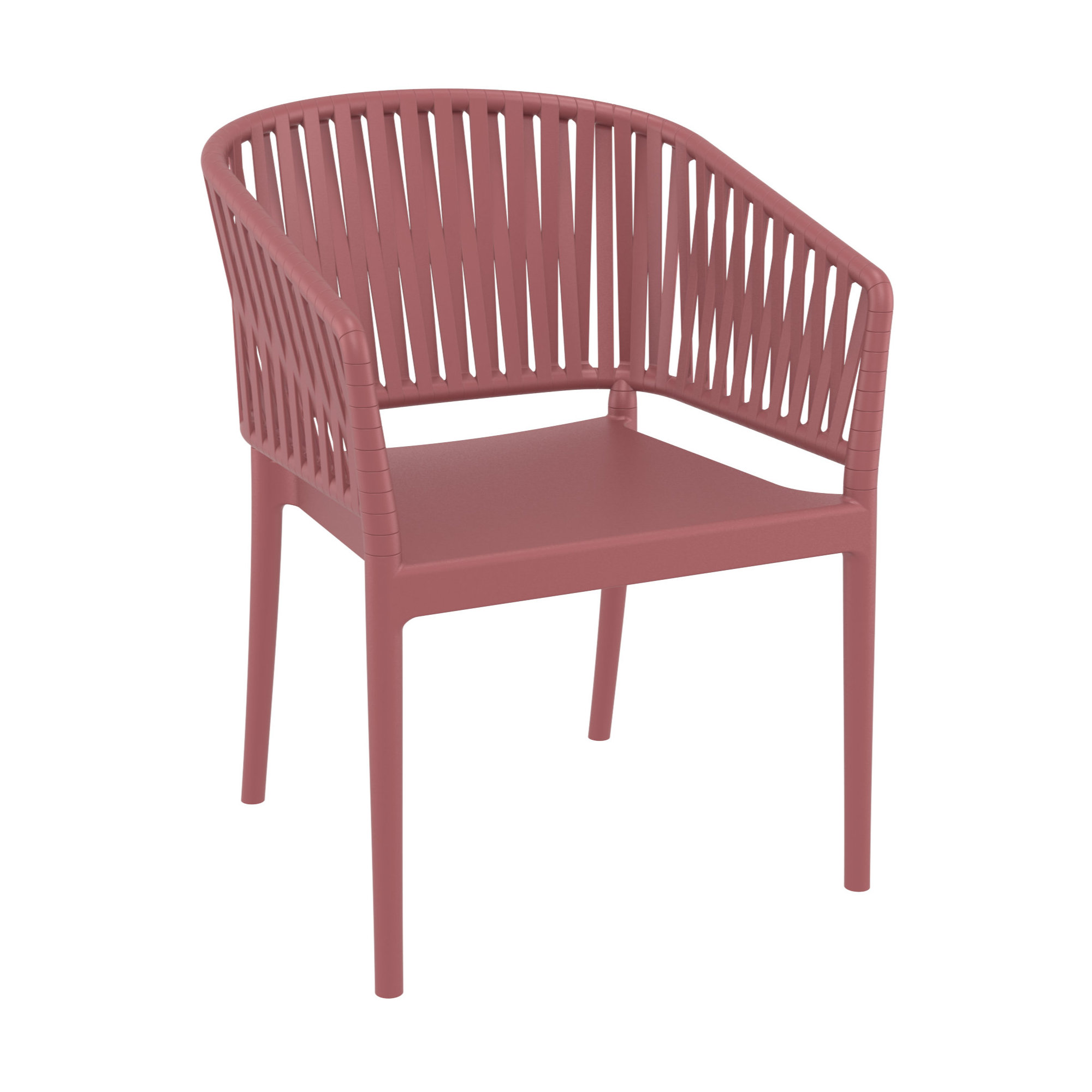 Newport Outdoor Stacking Dining Armchair, Marsala