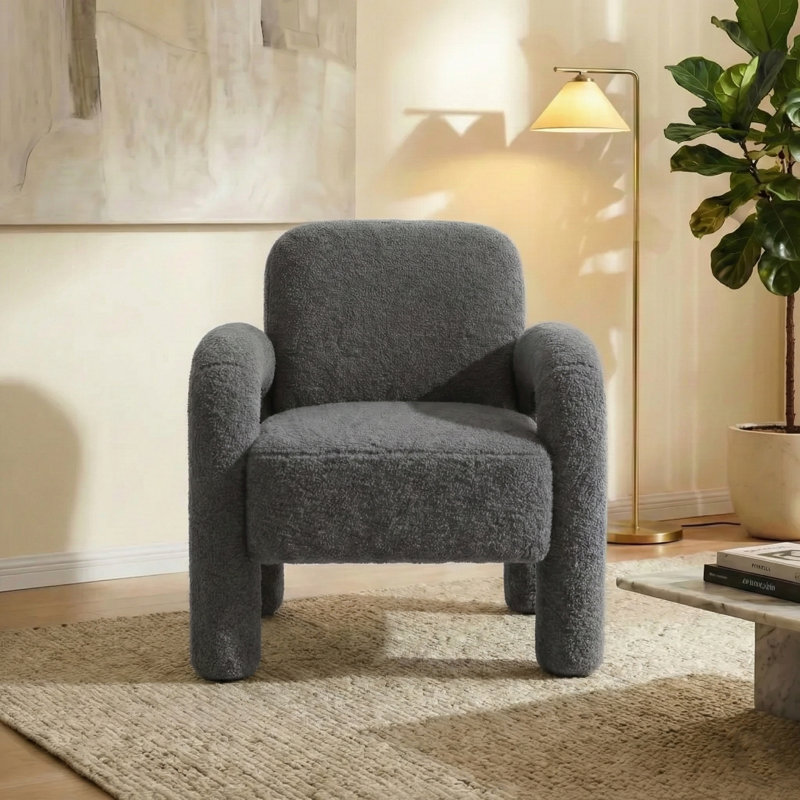 Fauteuil avec coussin moelleux, Gris